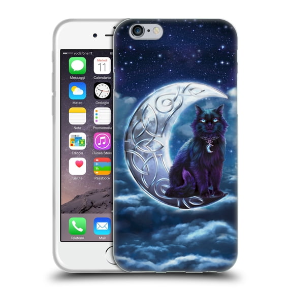 Head Case Designs Officially Licensed Brigid Ashwood Celtic Wisdom 2 Black Cat Soft Gel Case Compatible with Apple iPhone 6 / iPhone 6s