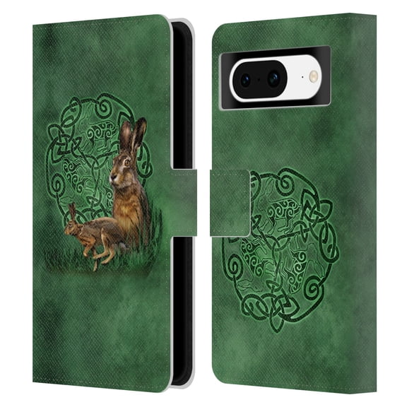 Head Case Designs Officially Licensed Brigid Ashwood Celtic Wisdom 2 Hare Leather Book Wallet Case Cover Compatible with Google Pixel 8