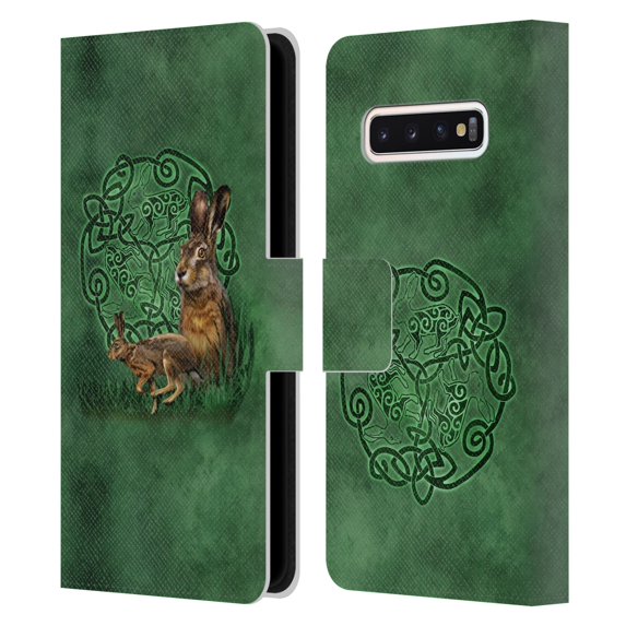 Head Case Designs Officially Licensed Brigid Ashwood Celtic Wisdom 2 Hare Leather Book Wallet Case Cover Compatible with Samsung Galaxy S10