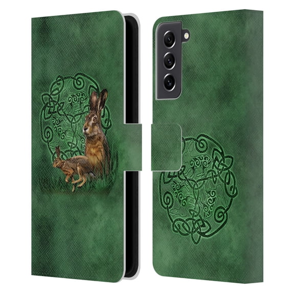 Head Case Designs Officially Licensed Brigid Ashwood Celtic Wisdom 2 Hare Leather Book Wallet Case Cover Compatible with Samsung Galaxy S21 FE 5G