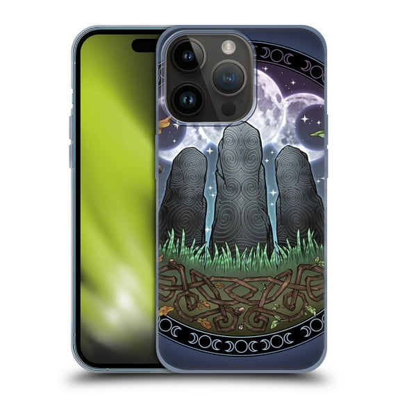 Head Case Designs Officially Licensed Brigid Ashwood Celtic Wisdom 3 Awen Stones Soft Gel Case Compatible with Apple iPhone 15 Pro