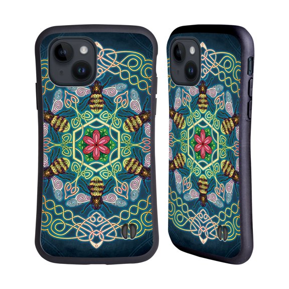 Head Case Designs Officially Licensed Brigid Ashwood Celtic Wisdom 3 Bees Hybrid Case Compatible with Apple iPhone 15