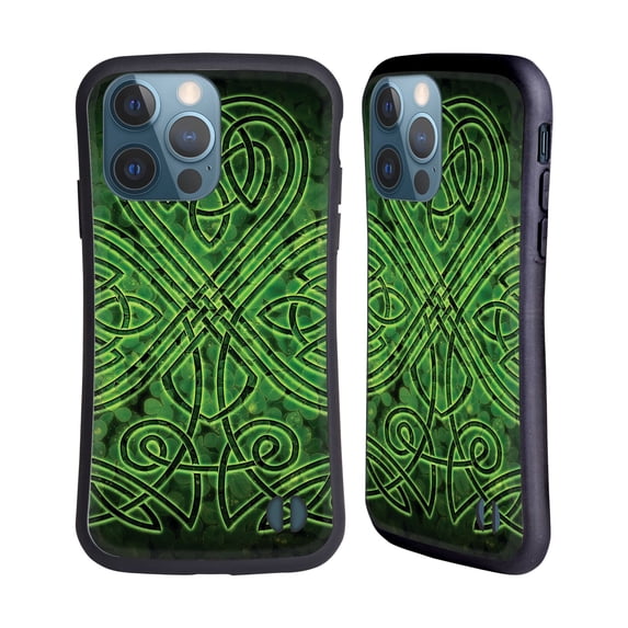 Head Case Designs Officially Licensed Brigid Ashwood Celtic Wisdom 3 Irish Shamrock Hybrid Case Compatible with Apple iPhone 13 Pro