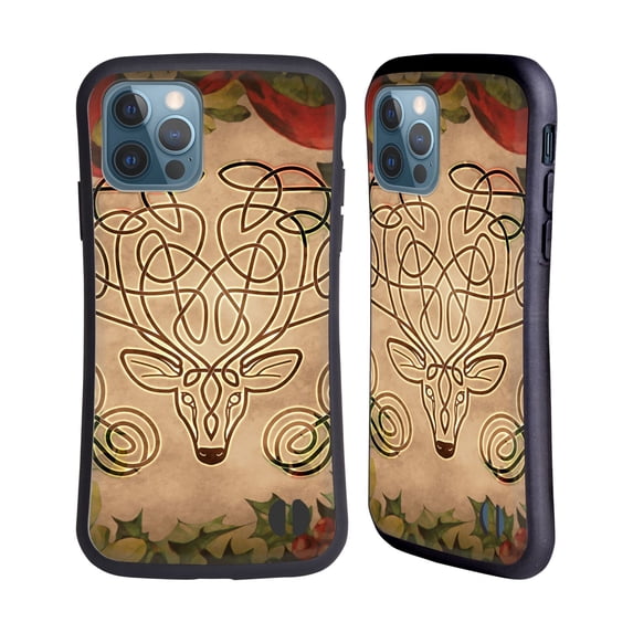 Head Case Designs Officially Licensed Brigid Ashwood Celtic Wisdom 3 Stag Hybrid Case Compatible with Apple iPhone 12 / iPhone 12 Pro