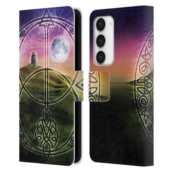 Head Case Designs Officially Licensed Brigid Ashwood Celtic Wisdom 3 Stone Sacred Space Leather Book Wallet Case Cover Compatible with Samsung Galaxy S23 5G