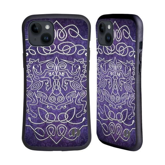Head Case Designs Officially Licensed Brigid Ashwood Celtic Wisdom 3 Unicorns Hybrid Case Compatible with Apple iPhone 15 Plus
