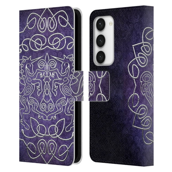 Head Case Designs Officially Licensed Brigid Ashwood Celtic Wisdom 3 Unicorns Leather Book Wallet Case Cover Compatible with Samsung Galaxy S23 5G