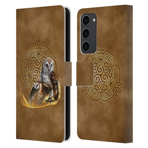 Head Case Designs Officially Licensed Brigid Ashwood Celtic Wisdom Owl Leather Book Wallet Case Cover Compatible with Samsung Galaxy S23+ 5G