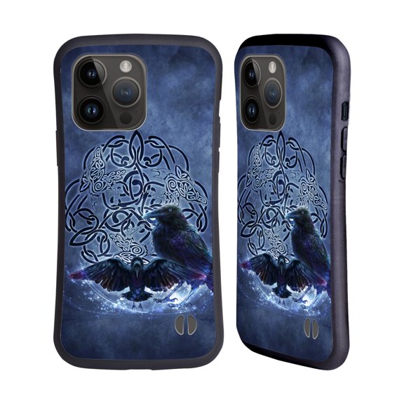 Head Case Designs Officially Licensed Brigid Ashwood Celtic Wisdom Raven Hybrid Case Compatible with Apple iPhone 15 Pro Max