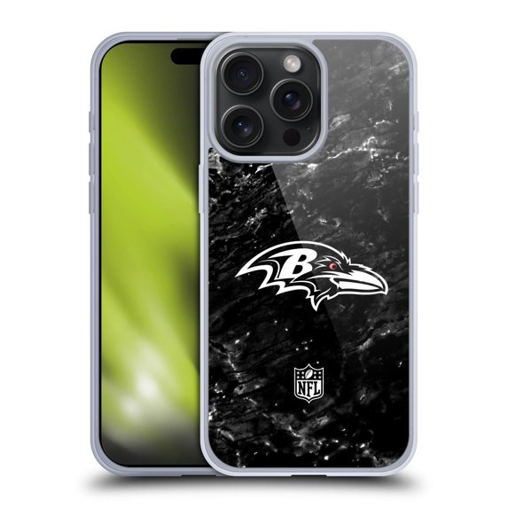 Head Case Designs NFL Baltimore Ravens Artwork Marble Soft Gel Case for Apple iPhone 15 Pro Max