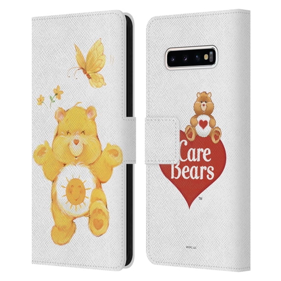 Head Case Designs Officially Licensed Care Bears Classic Funshine Leather Book Wallet Case Cover Compatible with Samsung Galaxy S10+ / S10 Plus