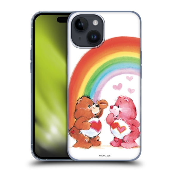 Head Case Designs Officially Licensed Care Bears Classic Rainbow Soft Gel Case Compatible with Apple iPhone 15