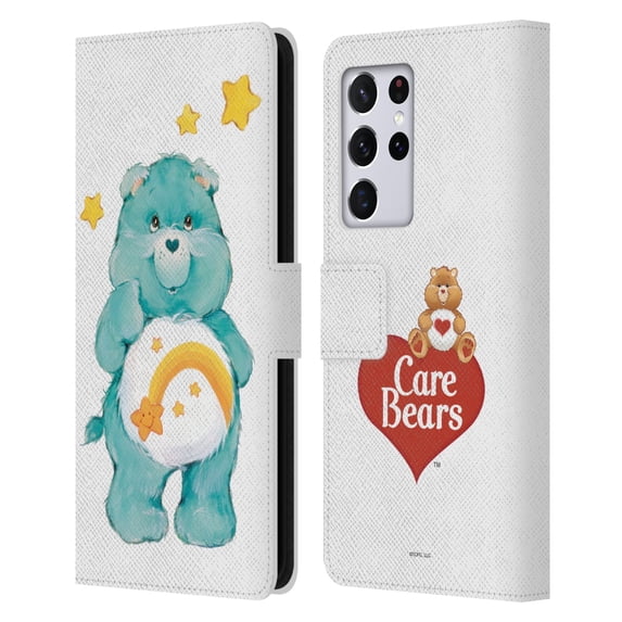 Head Case Designs Officially Licensed Care Bears Classic Wish Leather Book Wallet Case Cover Compatible with Samsung Galaxy S21 Ultra 5G