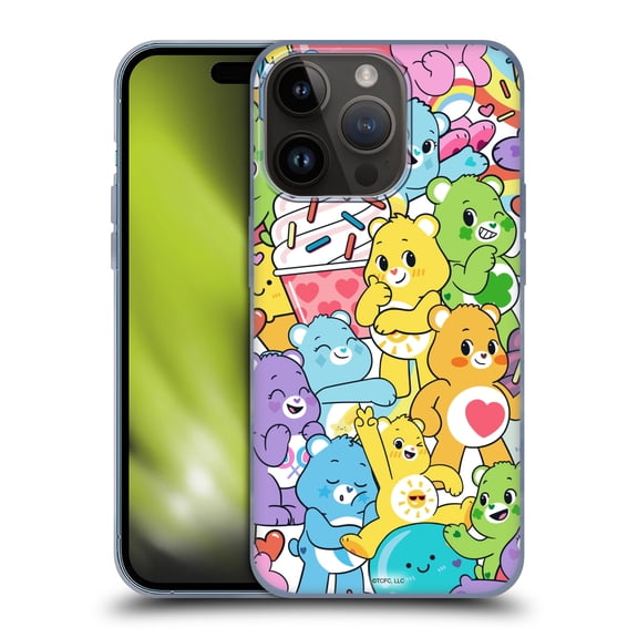 Head Case Designs Officially Licensed Care Bears Sweet And Savory Character Pattern Soft Gel Case Compatible with Apple iPhone 15 Pro