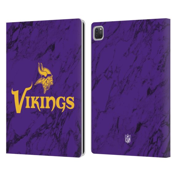 Head Case Designs NFL Minnesota Vikings Graphics Coloured Marble Leather Book Wallet Case Cover For Apple iPad Pro 13 M4 2024