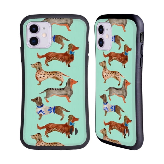 Head Case Designs Officially Licensed Cat Coquillette Animals Blue Dachshunds Hybrid Case Compatible with Apple iPhone 11