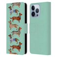 thumbnail image 1 of Head Case Designs Officially Licensed Cat Coquillette Animals Blue Dachshunds Leather Book Wallet Case Cover Compatible with Apple iPhone 13 Pro, 1 of 6