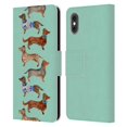 thumbnail image 1 of Head Case Designs Officially Licensed Cat Coquillette Animals Blue Dachshunds Leather Book Wallet Case Cover Compatible with Apple iPhone X / iPhone XS, 1 of 6