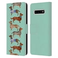 thumbnail image 1 of Head Case Designs Officially Licensed Cat Coquillette Animals Blue Dachshunds Leather Book Wallet Case Cover Compatible with Samsung Galaxy S10+ / S10 Plus, 1 of 6