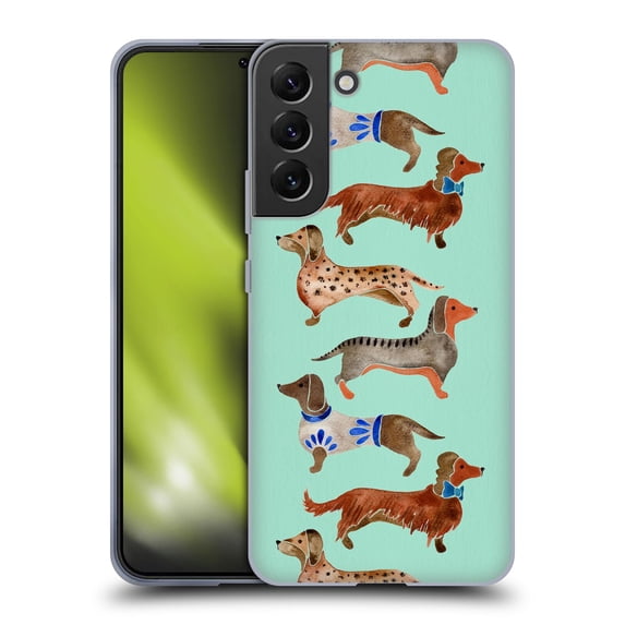 Head Case Designs Officially Licensed Cat Coquillette Animals Blue Dachshunds Soft Gel Case Compatible with Samsung Galaxy S22+ 5G