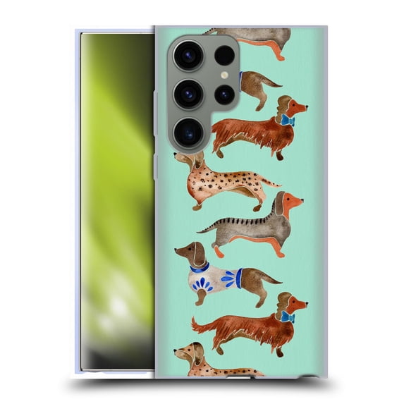 Head Case Designs Officially Licensed Cat Coquillette Animals Blue Dachshunds Soft Gel Case Compatible with Samsung Galaxy S23 Ultra 5G