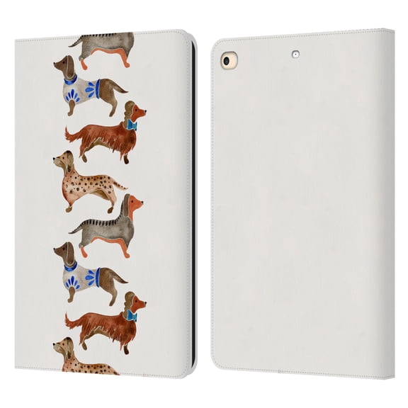 Head Case Designs Officially Licensed Cat Coquillette Animals Dachshunds Leather Book Wallet Case Cover Compatible with Apple iPad 9.7 2017 / iPad 9.7 2018