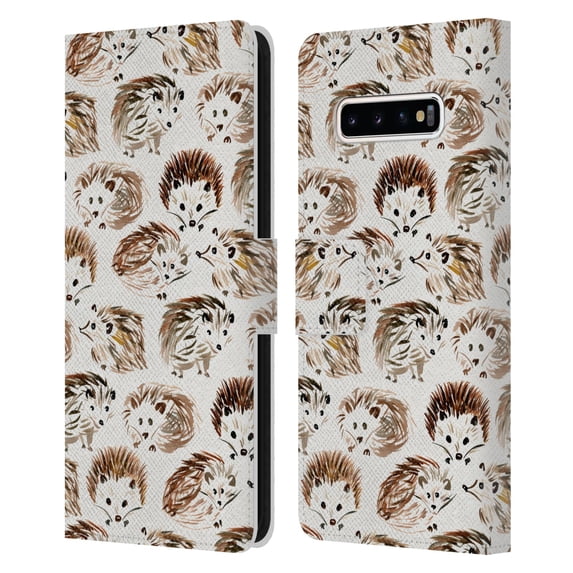 Head Case Designs Officially Licensed Cat Coquillette Animals Hedgehogs Leather Book Wallet Case Cover Compatible with Samsung Galaxy S10+ / S10 Plus