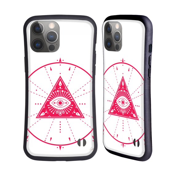 Head Case Designs Officially Licensed Cat Coquillette Evil Eye Pink Mandala Hybrid Case Compatible with Apple iPhone 14 Pro Max