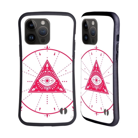 Head Case Designs Officially Licensed Cat Coquillette Evil Eye Pink Mandala Hybrid Case Compatible with Apple iPhone 15 Pro Max