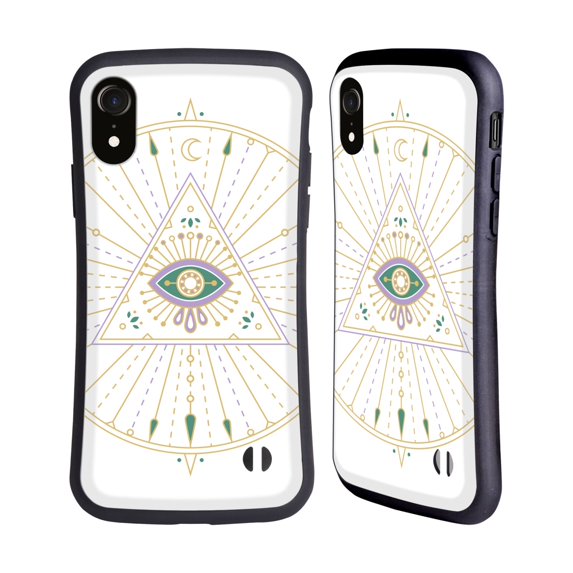 Head Case Designs Officially Licensed Cat Coquillette Evil Eye Purple Green Mandala Hybrid Case Compatible with Apple iPhone XR