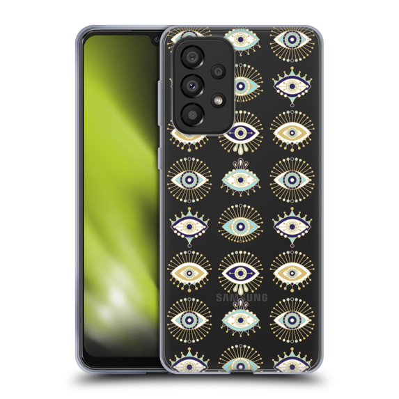 Head Case Designs Officially Licensed Cat Coquillette Linear White Evil Eyes Pattern Soft Gel Case Compatible with Samsung Galaxy A33 5G (2022)