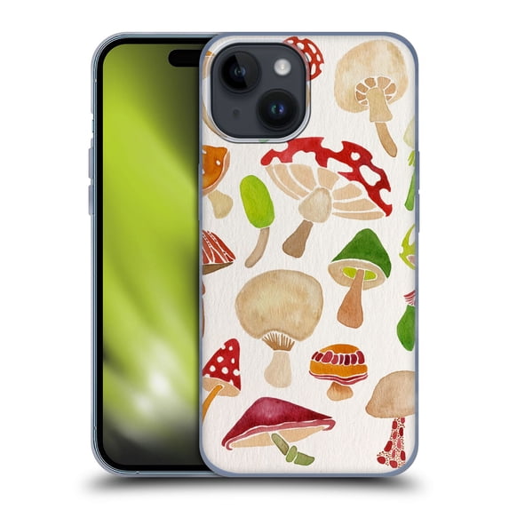 Head Case Designs Officially Licensed Cat Coquillette Nature Mushrooms Soft Gel Case Compatible with Apple iPhone 15