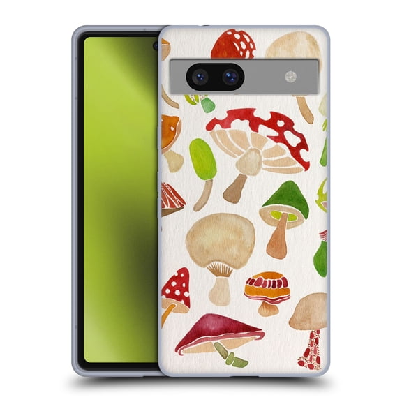 Head Case Designs Officially Licensed Cat Coquillette Nature Mushrooms Soft Gel Case Compatible with Google Pixel 7a