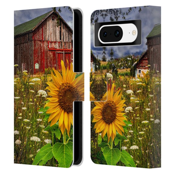 Head Case Designs Officially Licensed Celebrate Life Gallery Florals Barn Meadow Flowers Leather Book Wallet Case Cover Compatible with Google Pixel 8