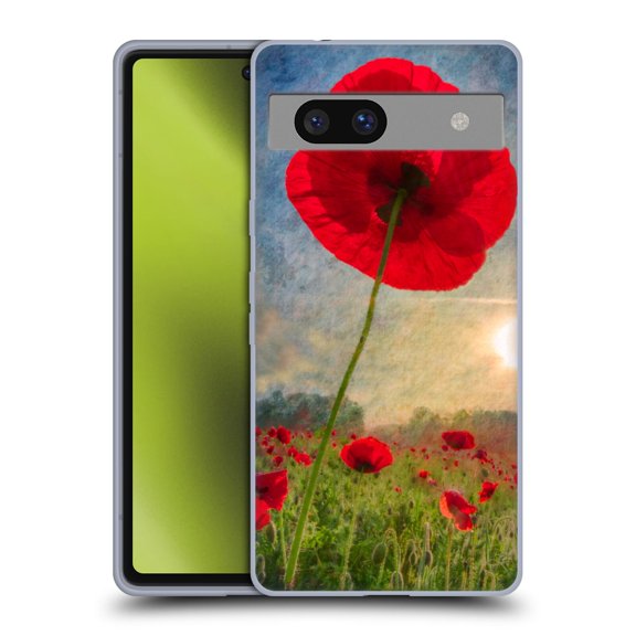Head Case Designs Officially Licensed Celebrate Life Gallery Florals Red Flower Soft Gel Case Compatible with Google Pixel 7a