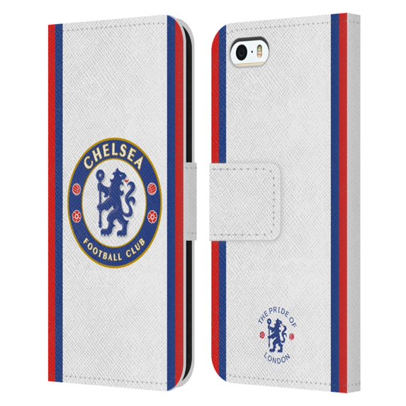 Head Case Designs Officially Licensed Chelsea Football Club 2019/20 Kit Away Leather Book Wallet Case Cover Compatible with Apple iPhone 5 / 5s / iPhone SE 2016