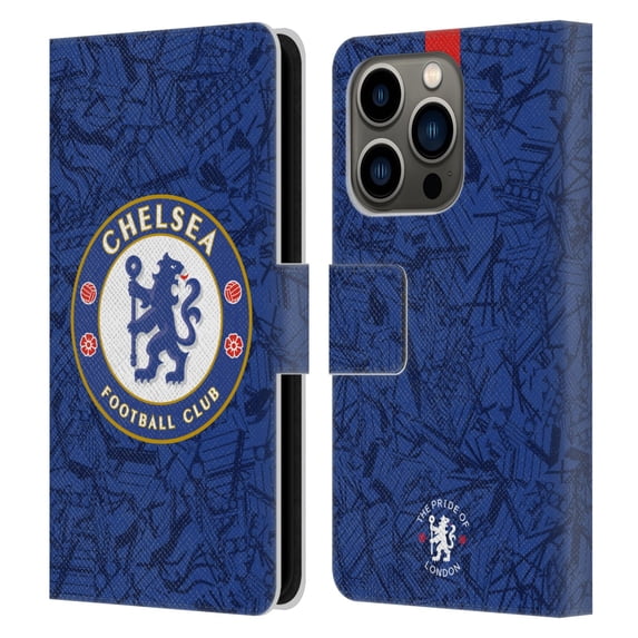 Head Case Designs Officially Licensed Chelsea Football Club 2019/20 Kit Home Leather Book Wallet Case Cover Compatible with Apple iPhone 14 Pro