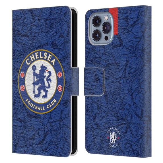 Head Case Designs Officially Licensed Chelsea Football Club 2019/20 Kit Home Leather Book Wallet Case Cover Compatible with Apple iPhone 14