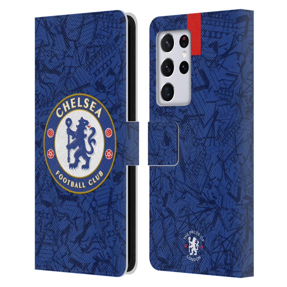 Head Case Designs Officially Licensed Chelsea Football Club 2019/20 Kit Home Leather Book Wallet Case Cover Compatible with Samsung Galaxy S21 Ultra 5G