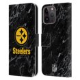 thumbnail image 1 of Head Case Designs NFL Pittsburgh Steelers Graphics Coloured Marble Leather Book Wallet Case Cover For Apple iPhone 15 Pro Max, 1 of 6