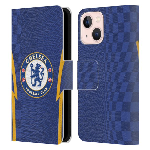 Head Case Designs Officially Licensed Chelsea Football Club 2021/22 Kit Home Leather Book Wallet Case Cover Compatible with Apple iPhone 13 Mini