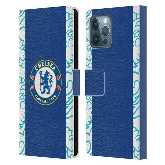 Head Case Designs Officially Licensed Chelsea Football Club 2022/23 Kit Home Leather Book Wallet Case Cover Compatible with Apple iPhone 12 Pro Max