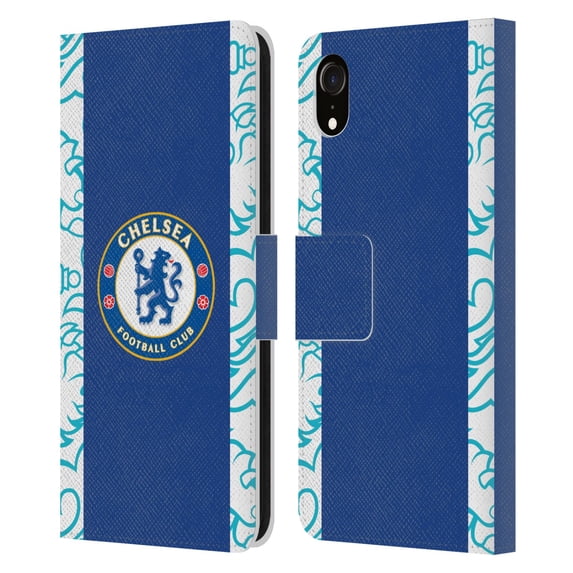 Head Case Designs Officially Licensed Chelsea Football Club 2022/23 Kit Home Leather Book Wallet Case Cover Compatible with Apple iPhone XR