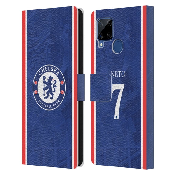 Head Case Designs Officially Licensed Chelsea Football Club 2025/26 Players Home Kit Pedro Neto Leather Wallet Case Compatible with Realme C15