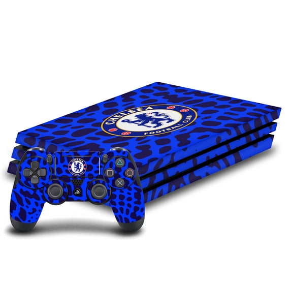 Head Case Designs Officially Licensed Chelsea Football Club Art Animal Print Vinyl Sticker Skin Decal Cover Compatible with Sony PS4 Pro Bundle