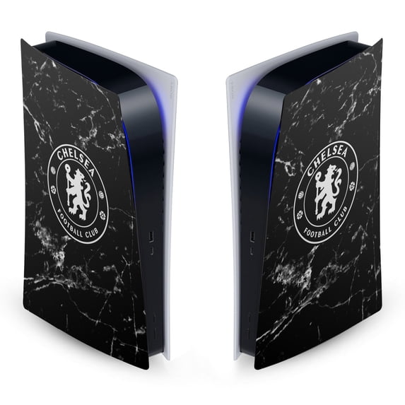 Head Case Designs Officially Licensed Chelsea Football Club Art Black Marble Vinyl Sticker Skin Decal Cover Compatible with Sony PS5 Digital Edition Console