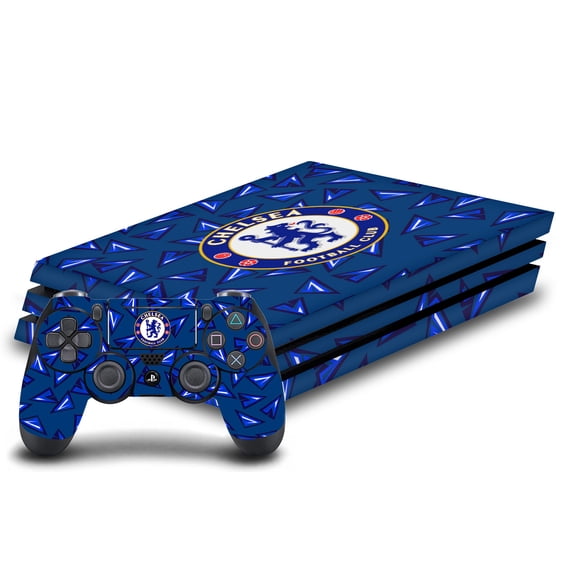 Head Case Designs Officially Licensed Chelsea Football Club Art Geometric Pattern Vinyl Sticker Skin Decal Cover Compatible with Sony PS4 Pro Bundle