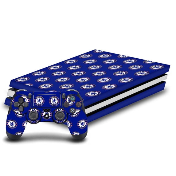 Head Case Designs Officially Licensed Chelsea Football Club Art Logo Pattern Vinyl Sticker Skin Decal Cover Compatible with Sony PS4 Pro Bundle