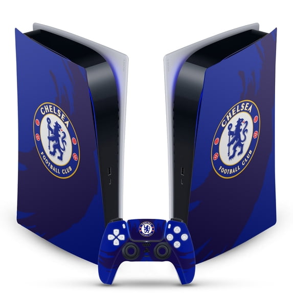 Head Case Designs Officially Licensed Chelsea Football Club Art Sweep Stroke Vinyl Sticker Skin Decal Cover Compatible with Sony PS5 Digital Edition Bundle