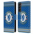 thumbnail image 1 of Head Case Designs Officially Licensed Chelsea Football Club Christmas Jumper Pattern 3 Leather Book Wallet Case Cover Compatible with Samsung Galaxy S22+ 5G, 1 of 6